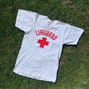 VTG 80s 90s Lifeguard LSingle Stitch Shirt USA M